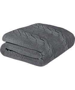 Inspire Cable Knit Throw - Slate