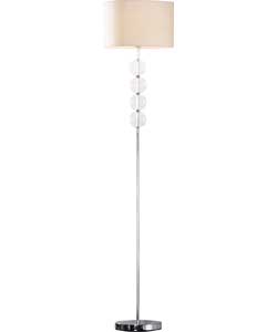 Clear Glass Ball Floor Lamp - Ivory