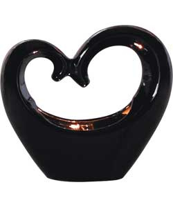 Curved Ceramic Table Lamp - Black