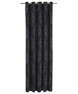 Inspire Damask Black Lined Curtains - 66 x 72 inches