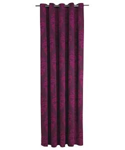 Damask Blackcurrant Lined Curtains - 66 x 72 inches