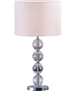 Inspire Glass Ball Stemmed Table Lamp - Ivory