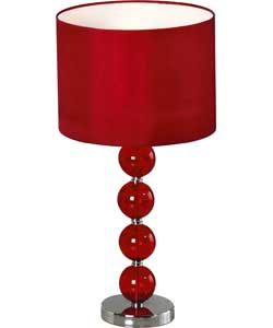 Glass Ball Stemmed Table Lamp - Ruby Red