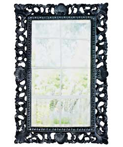 Inspire Rococo High Gloss Wall Mirror - Black
