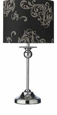 Victoria Flock Table Lamp - Black and