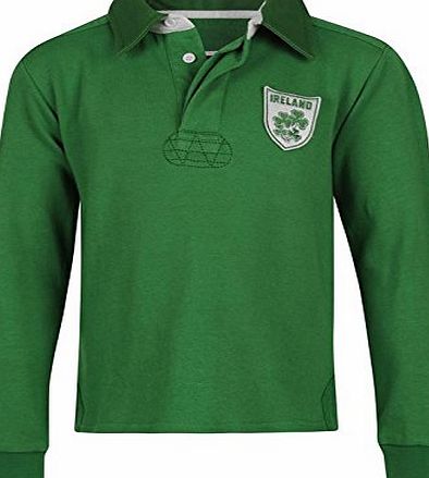 Int rnational Rugby Long Sleeved Classic Polo Shir Ireland 5-6 Yrs