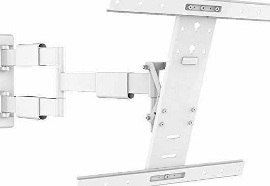 Intecbrackets - Ultra slim fit (40mm) with extra long 650mm reach white swivel and tilt TV wall bracket guaranteed to fit all LCD amp; LED TVs 32 37 39 40 42 46 47 50 55 complete with all fittings a