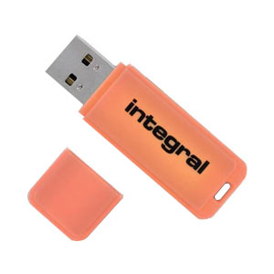 Integral 16GB Neon USB Flash Drive - Orange