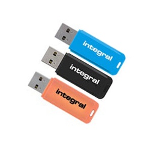 Integral 16GB Neon USB Flash Drives - 3 Pack
