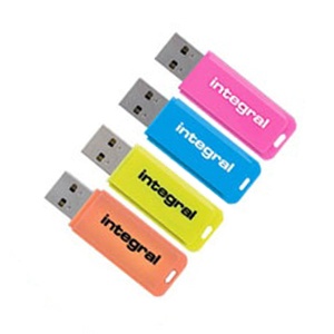 16GB Neon USB Flash Drives - 4 Pack