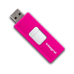 Integral 32GB Slide USB Flash Drive - Pink