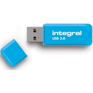 64GB Neon USB 3.0 Flash Drive - Blue