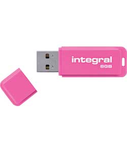 8GB USB Flash Drive - Neon Pink