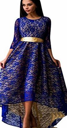 Internet Women Lace Evening Formal Party Cocktail Bridesmaid Prom Gown Long Dress (UK16, Blue)