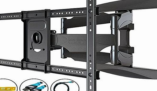 Invision Ultra Strong TV Wall Bracket Mount - For 37 - 70 Inch LED LCD Plasma amp; Curved Screens - Double Arm Tilt Swivel Feature - Includes 1080p HDMI Cable amp; Spirit Level *Please Confirm Your