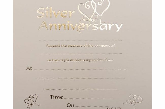 Invitations Silver Anniversary Invitations - 10 Pack