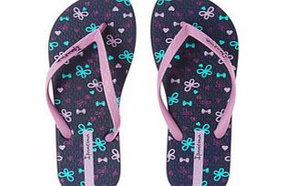Womens Themes blue and lilac flip flops