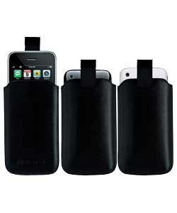 iphone Black Leather Slip Case
