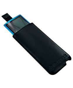 ipod Nano 4G Black Leather Slip Case