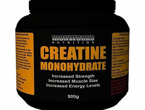 IronWorks Nutrition  500g Creatine Monohydrate Powder - Hardcore Anabolic Muscle Volumiser - 1 tub
