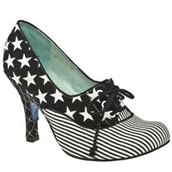 Irregular Choice Female Alphabite Lace Up Court Fabric Upper Evening in Black and White