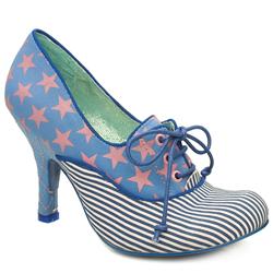 Irregular Choice Female Alphabite Lace Up Court Fabric Upper Evening in Blue