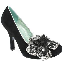 Irregular Choice Female Antique Rose Court Suede Upper Evening in Black and Silver, Purple