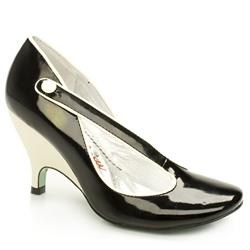 Female Irregular Choe Hermia Leather Upper Evening in Black and White