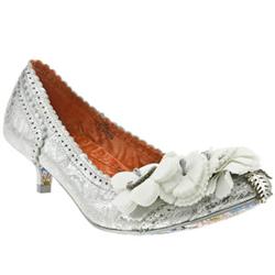 Irregular Choice Female Mini Magic Floral Low Suede Upper in White and Silver