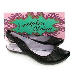 Irregular Choice Female Ruched Pointy S/B Leather Upper in Black