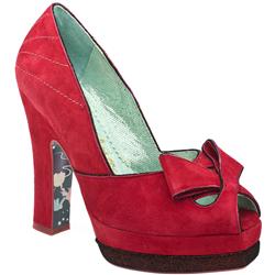 Female Whitney Bow Peep Pf Suede Upper Evening in Red