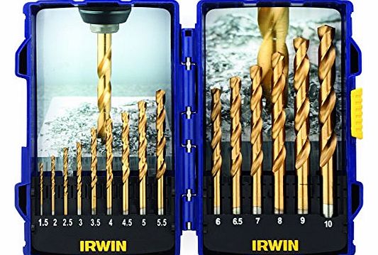 IRWIN  10503991 HSS Tin Pro Drill 15 Piece Set Titanium Coated