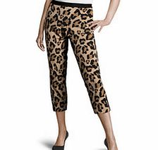 Animal print ankle trousers