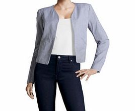 Isaac Mizrahi Blue pinstripe cotton blend jacket