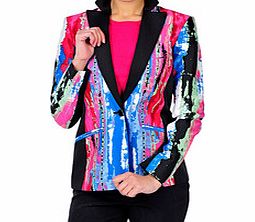 Multi-coloured painterly blazer