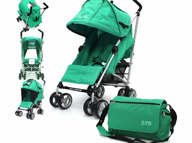 iSafe Baby Stroller iSafe Media Viewing Buggy Pushchair - Leaf (Green) Complete With Changing Bag   Raincover
