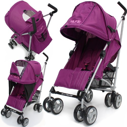Media Viewing Buggy Stroller Pushchair - Plum Complete With Raincover