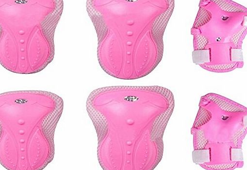 ISAKEN Adult Sports Knee, Elbow, Wrist Protective Safety Gear Pad Guard 6pcs Set Equipment for Adults Roller Bicycle BMX Bike Skateboard Extreme sports,pink
