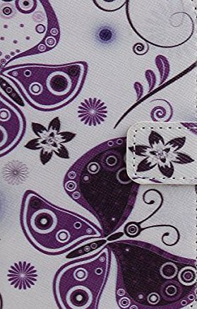 ISAKEN Samsung Galaxy S4 Mini Case,Galaxy S4 Mini Cases,Galaxy S4 Mini Cover,Leather Wallet Case for Samsung Galaxy S4 Mini,Beautiful Drawing Printing Butterfly Flower Vine Star Love Heart Design Book