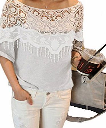 ISASSY Womens Ladies Stylish Sexy Hot Loose Batwing Dolman Lace Blouses Top T-shirt Fit UK Size 8-20, Batwing Style, Long Sleeves, Loose Style