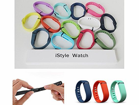 iStyle Colorful Replacement Band   Clasp for Fitbit Flex Wireless Wristband Bracelet (No Activity Tracker)-Red Large