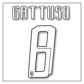 Italian teams  07-08 AC Milan Gattuso home shirt printing