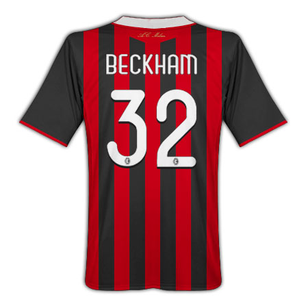 Italian teams Adidas 09-10 AC Milan home (Beckham 32)