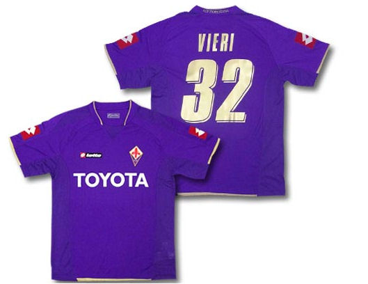 Italian teams Nike 07-08 Fiorentina home (Vieri 32)