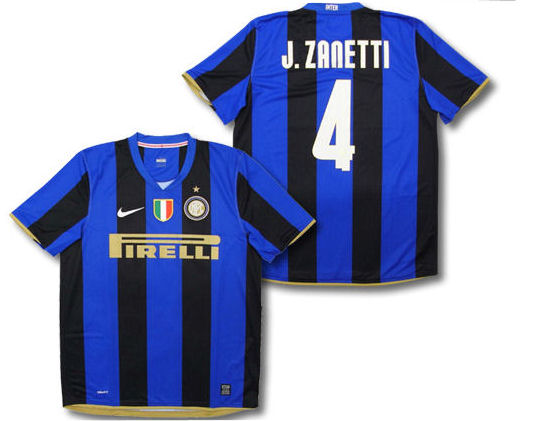 Italian teams Nike 08-09 Inter Milan home (J.Zanetti 4)