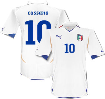 Italy Puma 2010-11 Italy World Cup Away (Cassano 10)