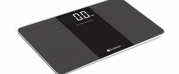 Ivation Premium Glass Ultra Thin Bathroom Scale LARGE LCD Display Easy To Read 150kg/330lbs Capacity, Extra Wide 35.5 cm Platform