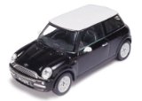BMW Mini Cooper 2000 black with white roof IXO 1:43 scale model