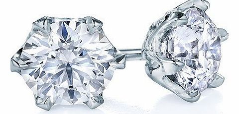 J and H Exclusive Exclusive Platinum Diamond stud earrings (0.30 ct) F Si1