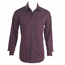 Bright pink/grey stripe long sleeve shirt